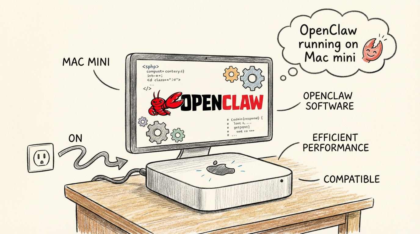 OpenClaw 在 Mac mini 上运行示意